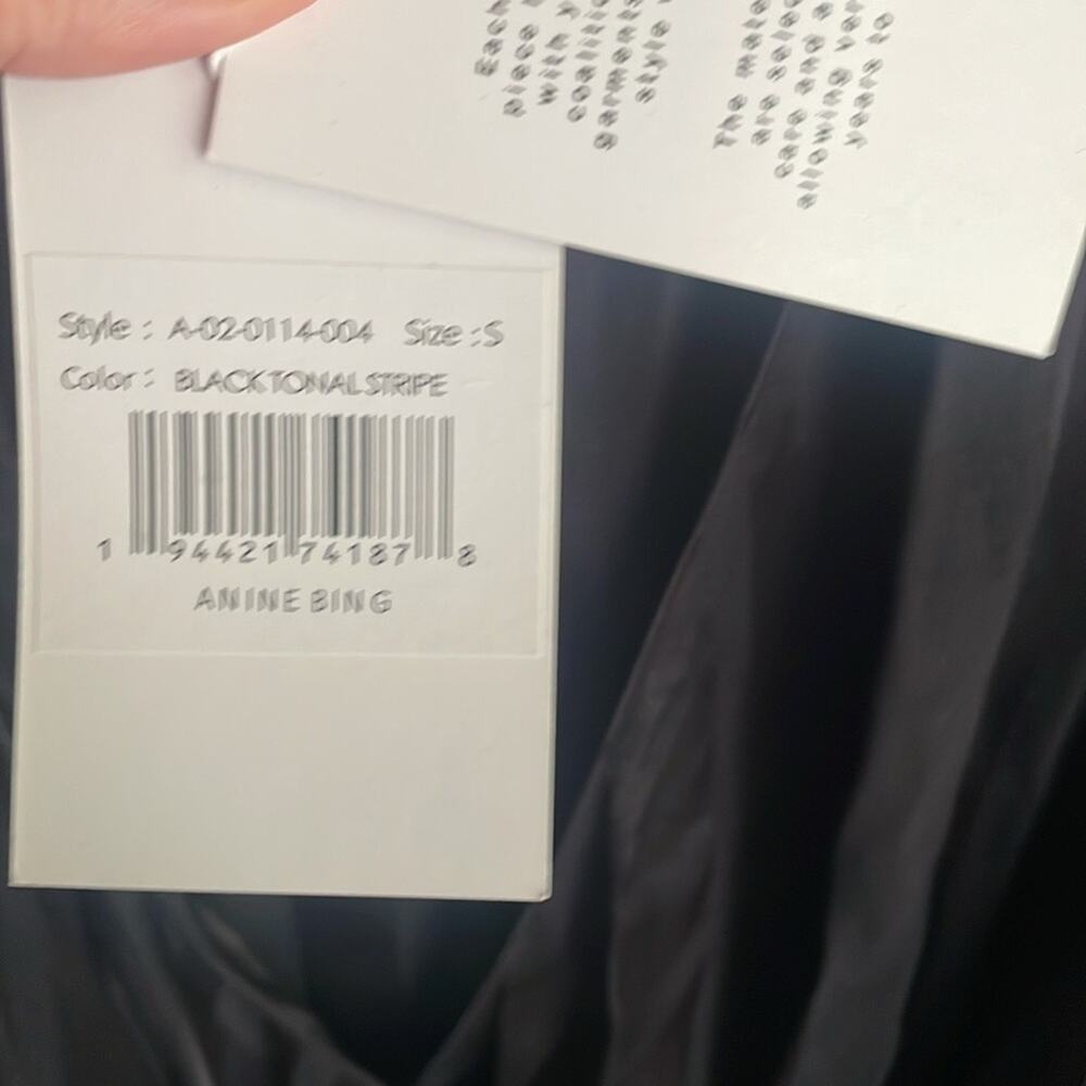 Anine Bing Penelope Dress Black Tonal Stripe - Picture 8 of 16